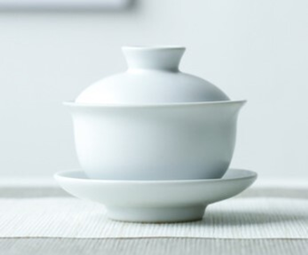 312009.9 Гайвань "Мраморная", 150 мл, h=8см, d=9см,  фарфор белый матовый