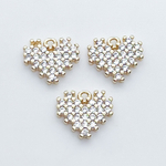 Подвеска Сердце, цвет золото, фианиты, размер 10*9 мм, цена за 1 шт