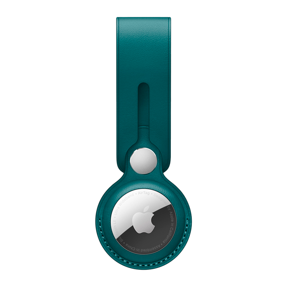 Кожаный брелок-подвеска Apple Leather Loop для AirTag, Forest Green (Зеленый лес)