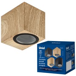UUL-P41A 6W-GU10 IP65 PINE Светильник уличный. под лампу GU10. Архитектурный накладной. Цвет корпуса сосна. TM Uniel