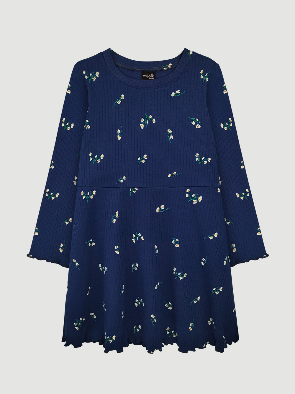 Платье с длинным рукавом Mjölk Navy Flowers