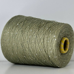 LINETTE PAILLETES - 80% лен, 20% п/а, микропайетки 2мм, ; 450м\100гр; цвет: оливковый , пайетки серебро