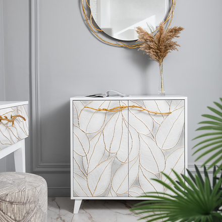 Комод Арт Сканди с 2 полками Айс Амбер