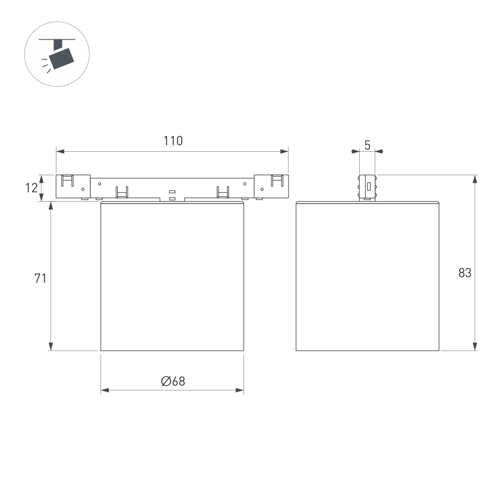 Светильник MAG-MICROCOSM-POINT-R68-7W Warm3000 (BR, 36 deg, 24V) (Arlight, IP20 Металл, 5 лет) 051830