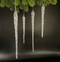 Набор сосулек Ледяная арфа 4 шт., стекло, Christmas DeLuxe (88721)