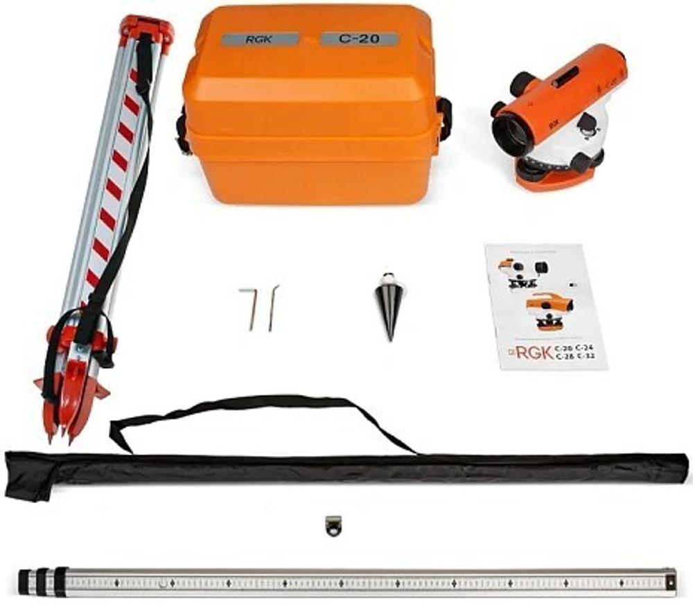 Нивелир оптический RGK C-20 С ПОВЕРКОЙ комплект 750028