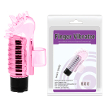 Розовый вибростимулятор 7,6см с шипиками на палец Baile Finger Vibrator BI-010148