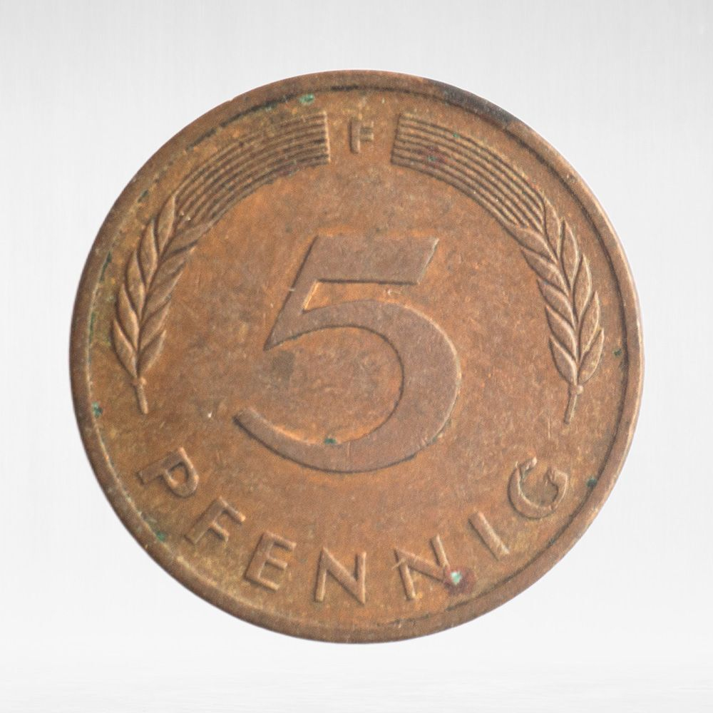 Germany, 5 Pfennigs, 1991, (Stuttgart Mint - "F"), VF