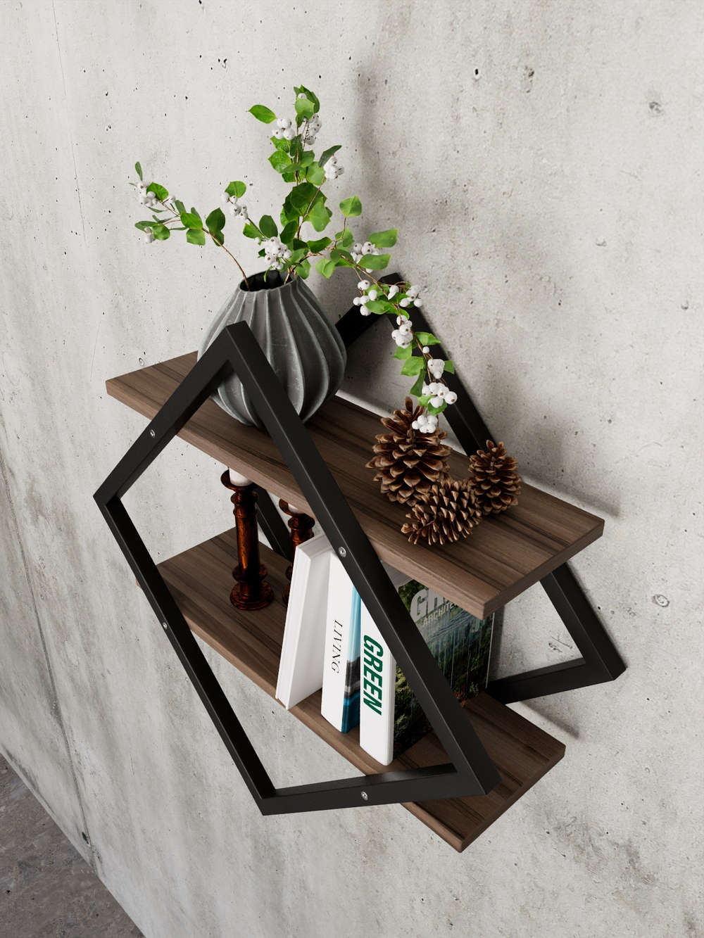 Полка настенная ромб лофт FORMA