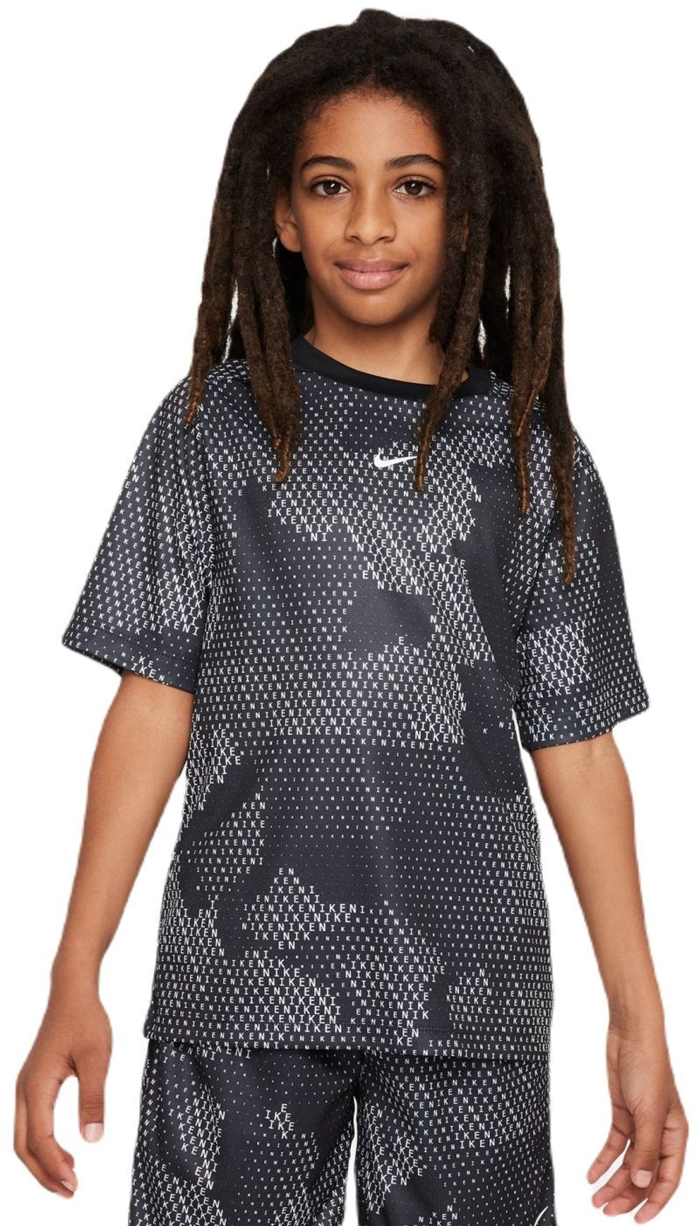 Футболка для мальчика теннисная Nike Kids Dri-Fit Short-Sleeve Top - black/white