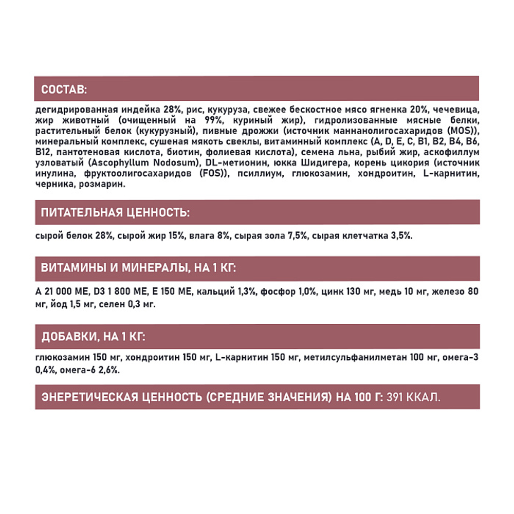 Сухой корм AWARD SPECIAL CARE Toy Breed Support для взрослых собак мелких и миниатюрных пород со свежим мясом ягненка 1,5кг