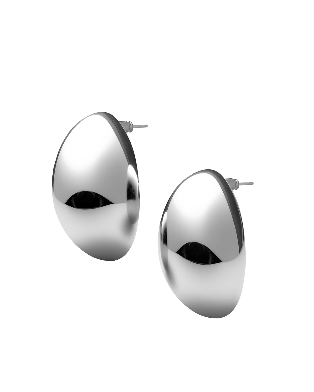 Серьги гладкий металл массивный круг, серебро