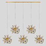 L5PL721132 Подвес пятерной линейный EXTRA 5x3x5W(led) G9  (721132 - 5 + 572162 -1) ЗОЛОТО