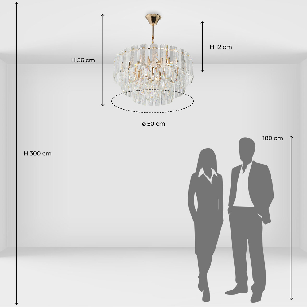 Люстра подвесная хрустальная для гостиной и спальни De City Бриз", 420Вт, площадь освещения 21м²