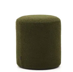Пуф Kaeli Ø43х44 см со съемным чехлом из зеленого букле
