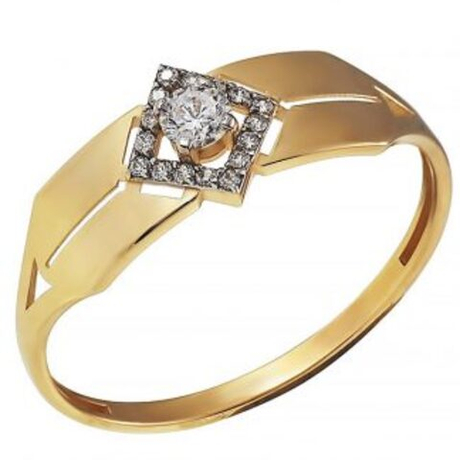 Кольцо из золота с фианитами