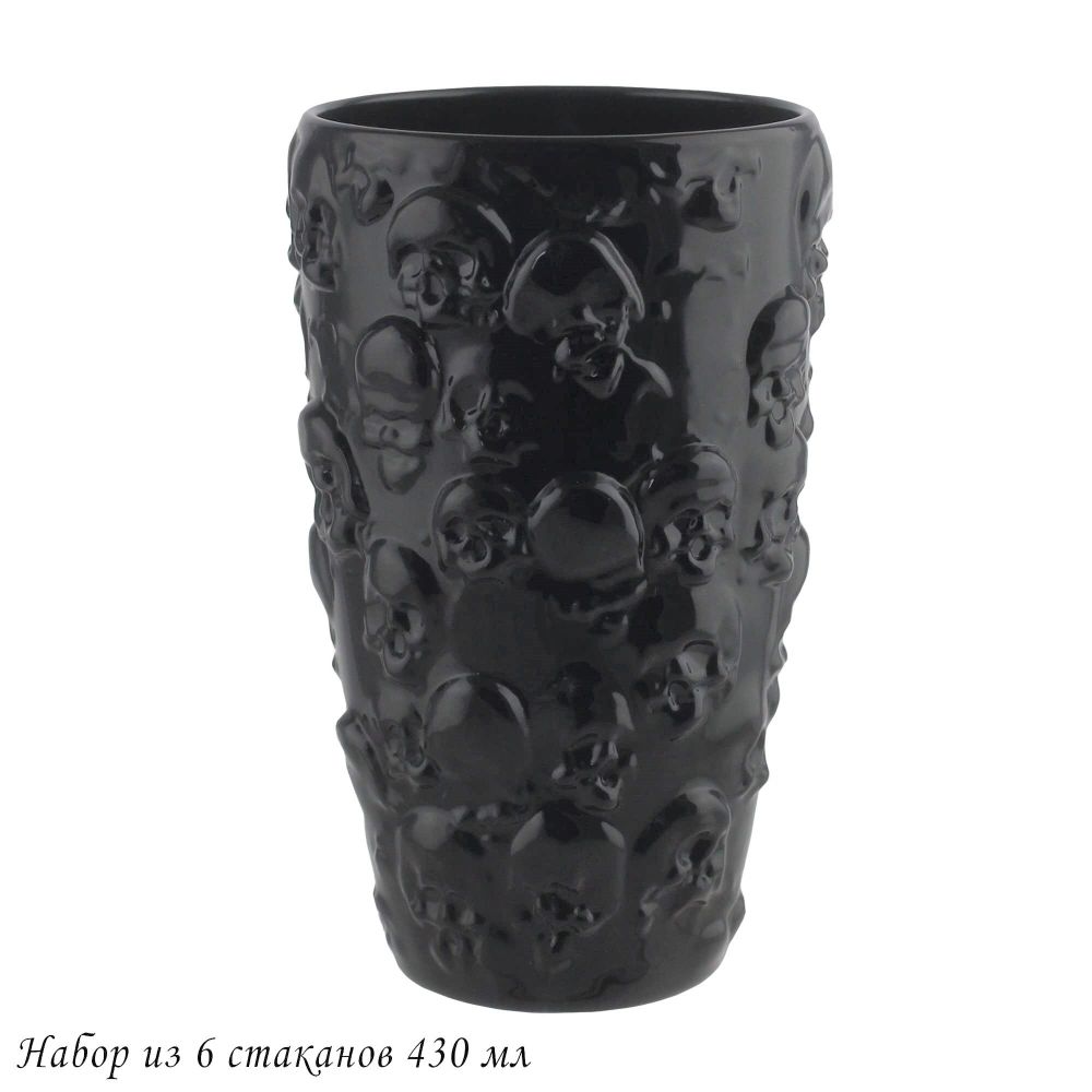Lenardi 583-011 Набор из 6 стаканов 430 мл дизайн "Череп" в под.уп.(х4)Стекло