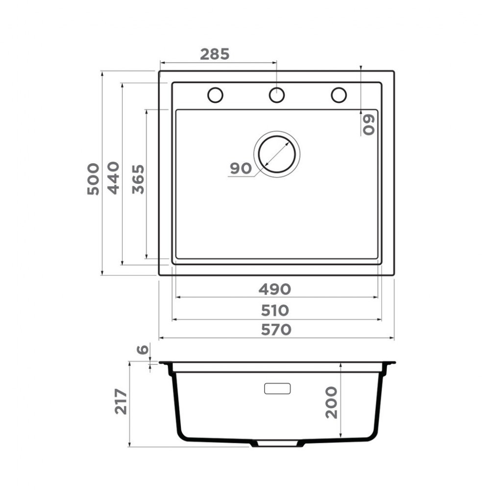 Кухонная мойка Omoikiri Sintesi 57-GB