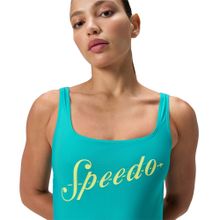 Купальник SPEEDO Logo Square Back Swimsuit, 8-00521216569, р.38 (рос.50), бирюзовый