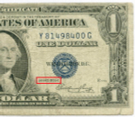 Банкнота США 1 доллар (серебряный сертификат) 1935E Y 81498400 G. F