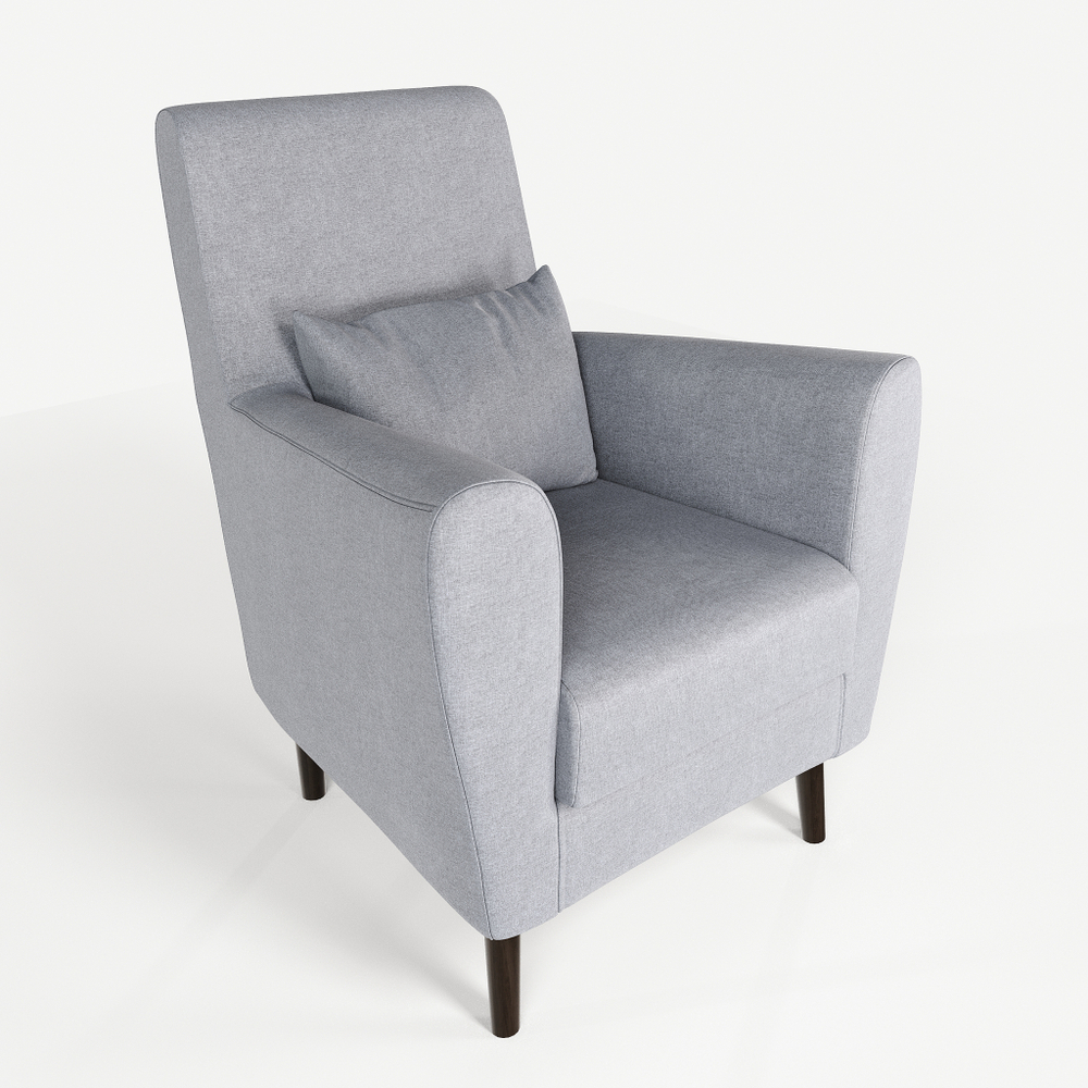 Кресло мягкое Грэйс D-4 (Светло-серый) на высоких ножках с подлокотниками в гостиную, офис, зону ожидания, салон красоты.