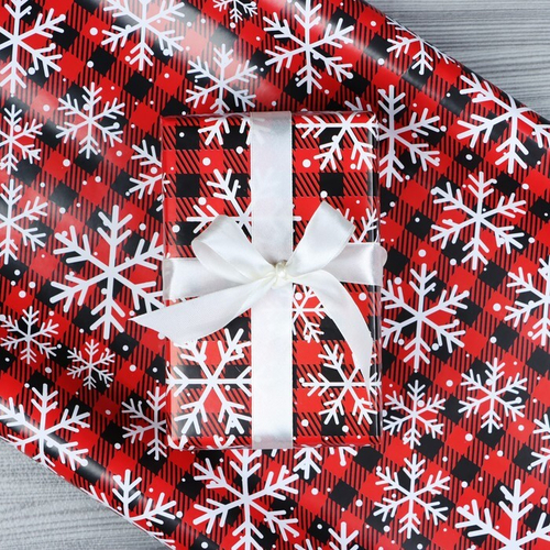 Бумага упаковочная глянцевая "Снегопад"