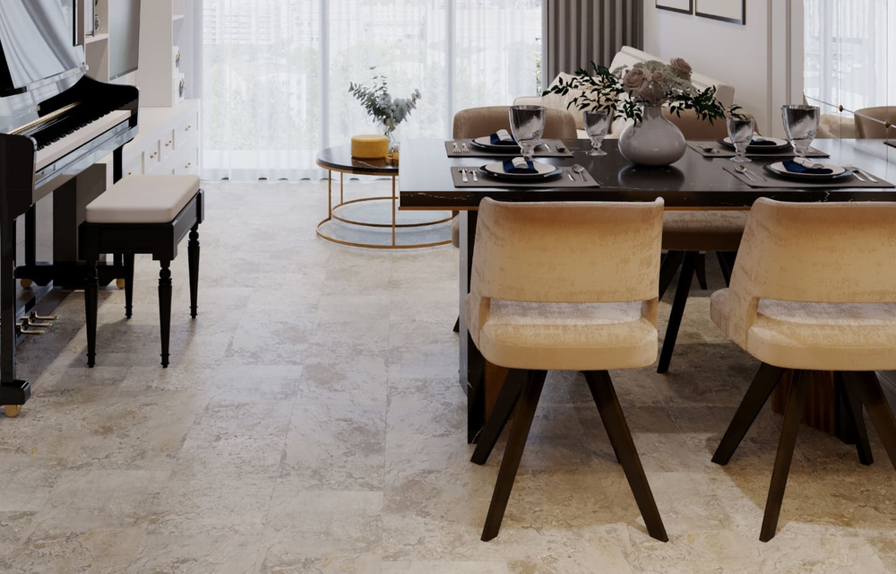 SPC StoneFloor Плитка Травертин Бежевый 234-1 НР