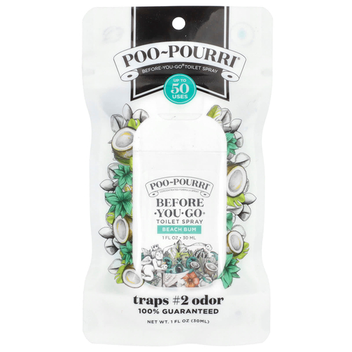Poo-Pourri, Before-You-Go®, спрей для унитаза, Beach Bum, 30 мл (1 жидк. Унция)