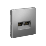 ARTGALLERY РОЗЕТКА двойная компьютерная RJ45+RJ45, кат. 5е, механизм, СТАЛЬ