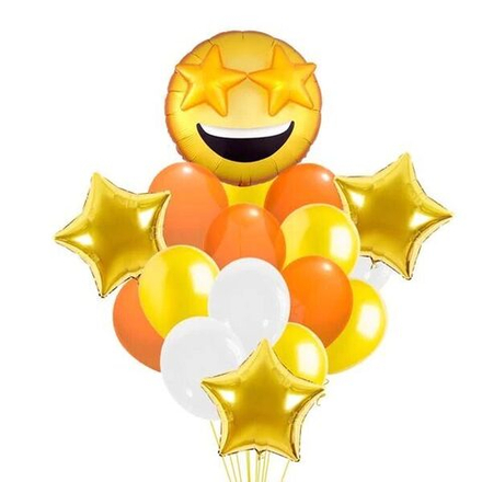 Композиция из шаров "Смайлик со звездами"