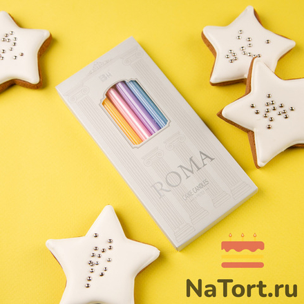 Набор свечей для торта «Happy» (прямые, 11,5 см) 6 шт