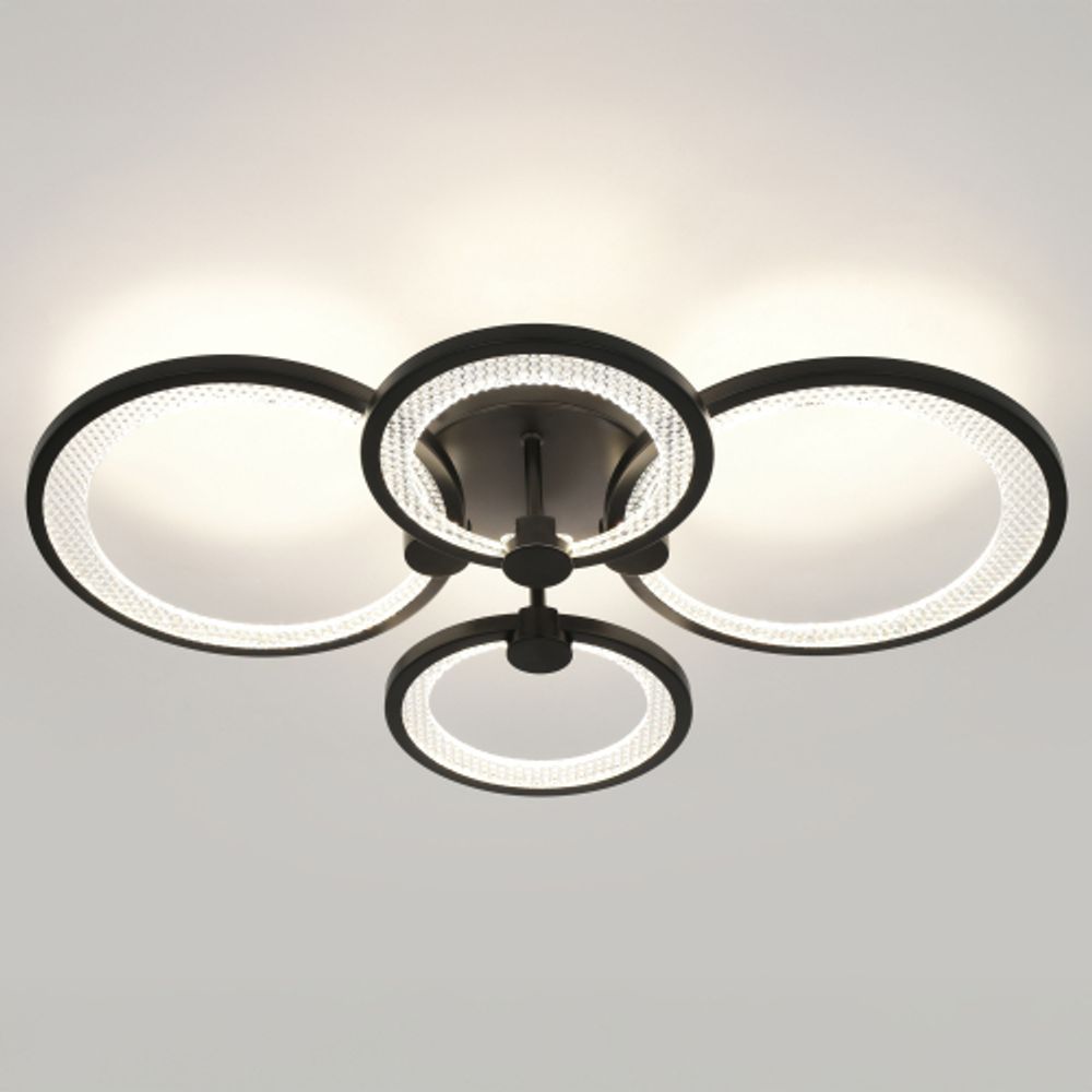 Светильник потолочный светодиодный ЭРА Модерн Odry CLL-1-78W 3K-6,5K RC BK с ДУ черный