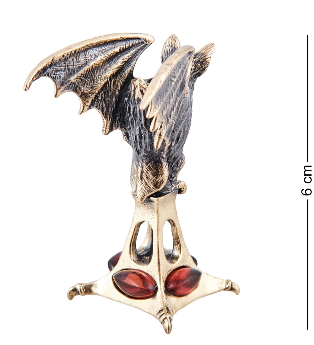 Народные промыслы AM-3969 Подсвечник «Летучая мышь» (латунь, янтарь)