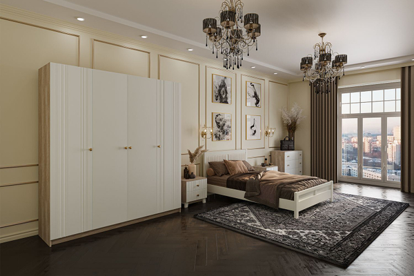 МОДУЛЬНАЯ СПАЛЬНЯ ЛАНЗЕТТИ ЖЕМЧУГ/ДУБ ТОРОНТО продается по отдельности