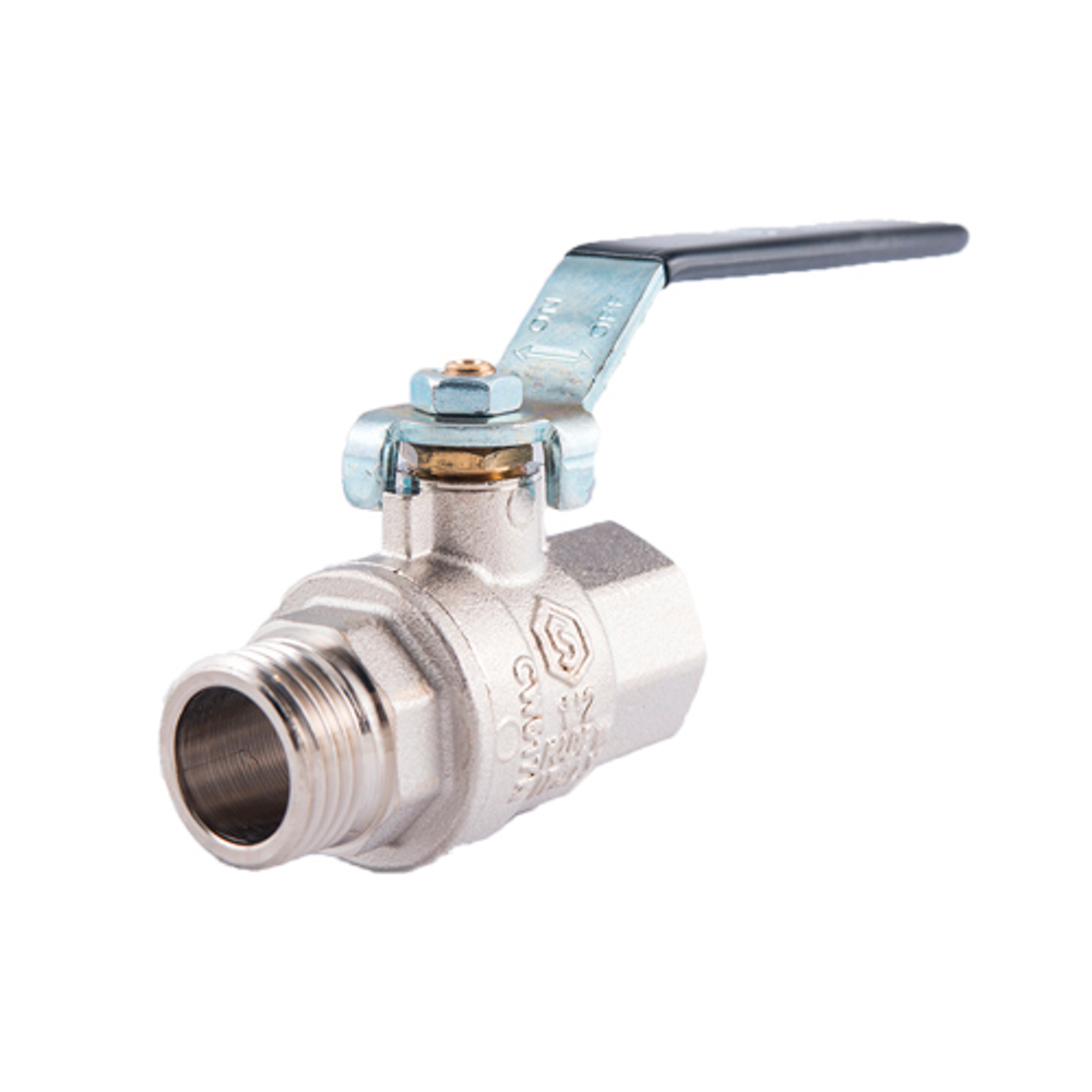 Кран шаровой полнопроходной STOUT - 1" (НР/ВР, PN40, Tmax 150°C, ручка-рычаг черная)
