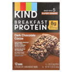 KIND Bars, Протеиновые батончики для завтрака, темный шоколад и какао, 6 пакетиков по 50 г (1,76 унции)