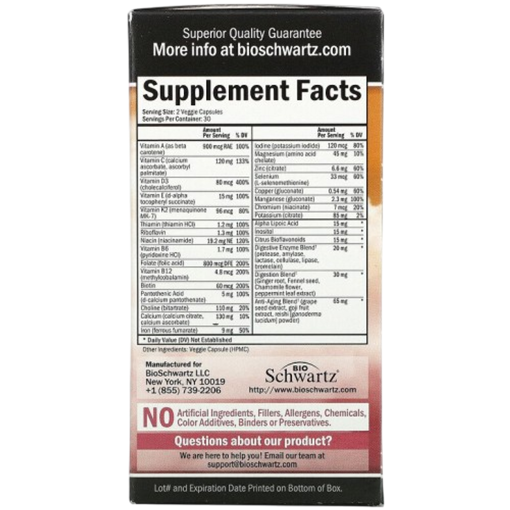Bio Schwartz Women`s Multivitamin 60 veg caps , Мультивитамины для женщин