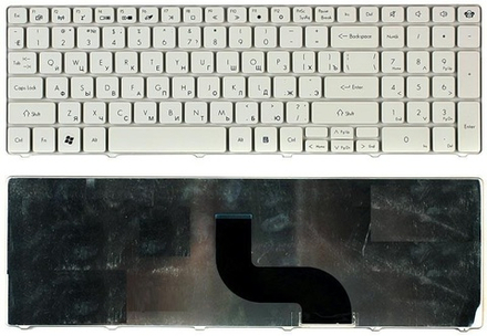 Клавиатура для ноутбука Packard Bell TM86, TM87, TM89, TM94, TM98, БЕЛАЯ (TOP-100013)