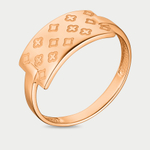 Кольцо из розового золота 585 пробы без вставки для женщин (арт. к4156)