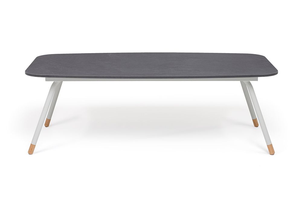 "Верона" журнальный стол из HPL 120х65, H40, каркас светло-серый (RA L7035) муар, цвет столешницы "серый гранит"