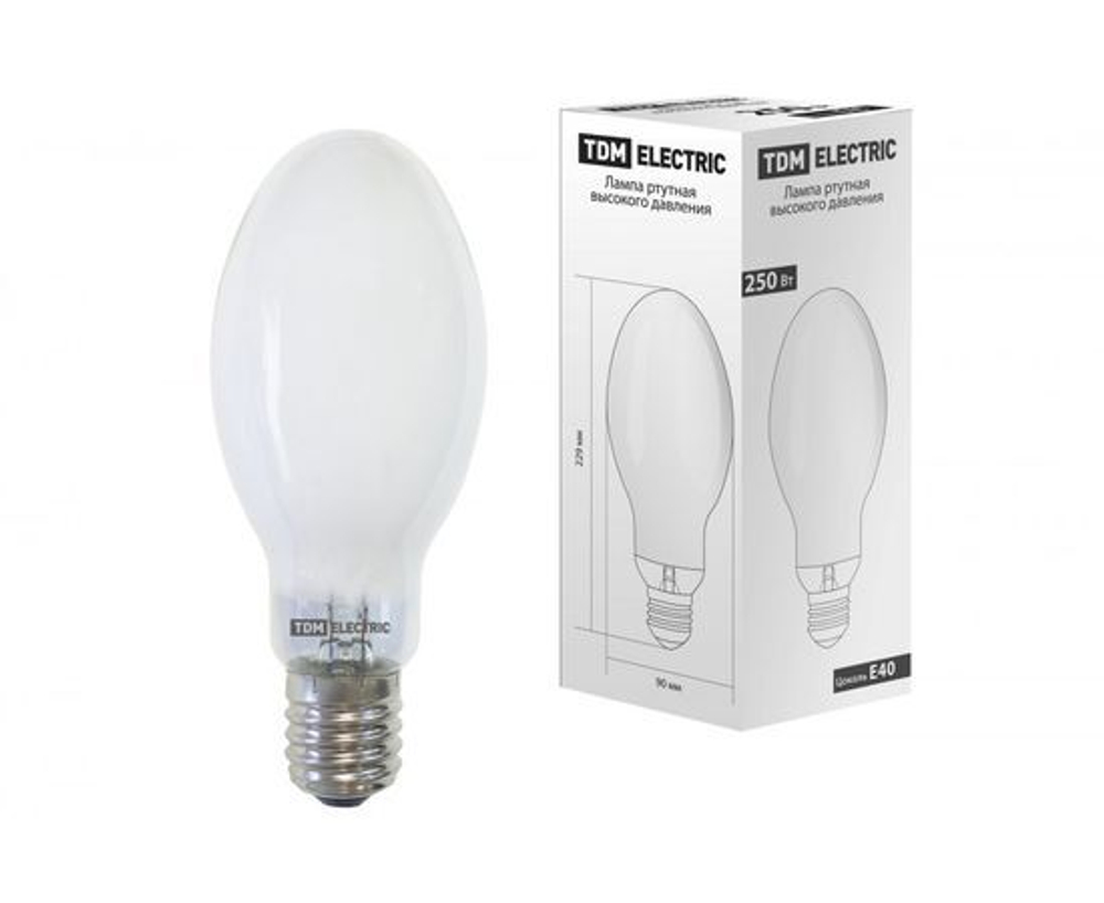 Лампа ДРЛ 250 Вт Е40 ртутная высокого давления TDM SQ0325-0009