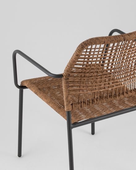 Стул уличный Vivi светло-коричневый из металла и шнура