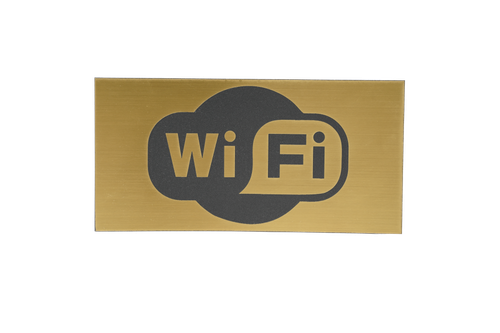 ТАБЛИЧКА ПЛАСТИКОВАЯ ЗОЛОТО WI FI 200ММх100ММ
