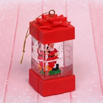 Сувенир с подсветкой Christmas «Подарок - Дед Мороз» 5,5х11,5 см, красный