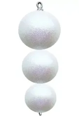 Украшение для высотной ели Капля, 28 см., пластик, глиттер, белый, ПромEлка (КИП- white)