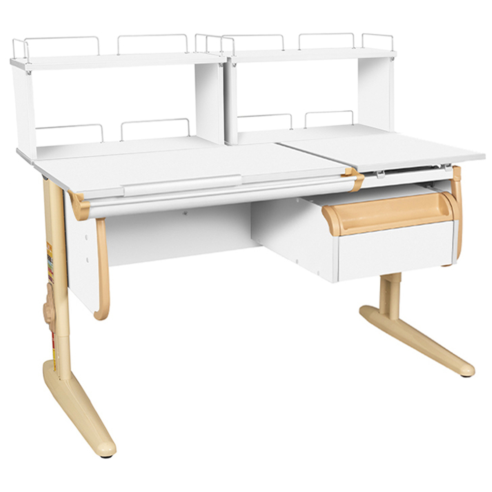 Растущая парта СУТ 25 с задними полками СУТ.15.240 и навесной тумбой (1200×880 мм)