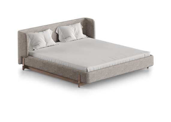 Кровать Basic спальное место 180*200 см (бежевый, рогожка)