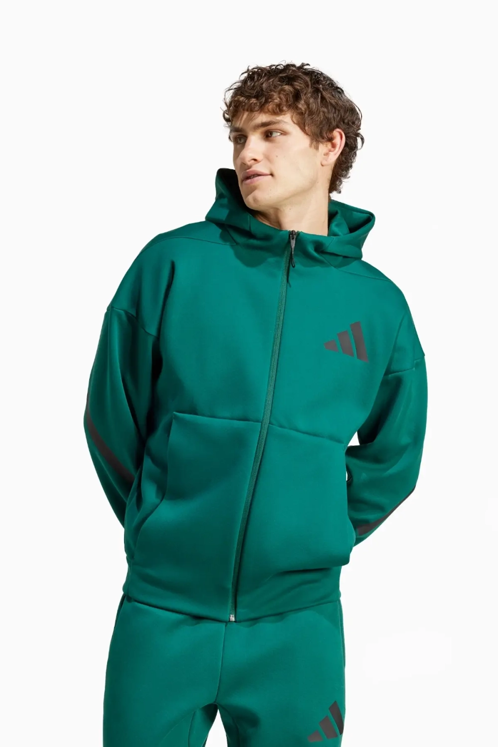 Кофта adidas Z.N.E. Full-Zip - зеленый