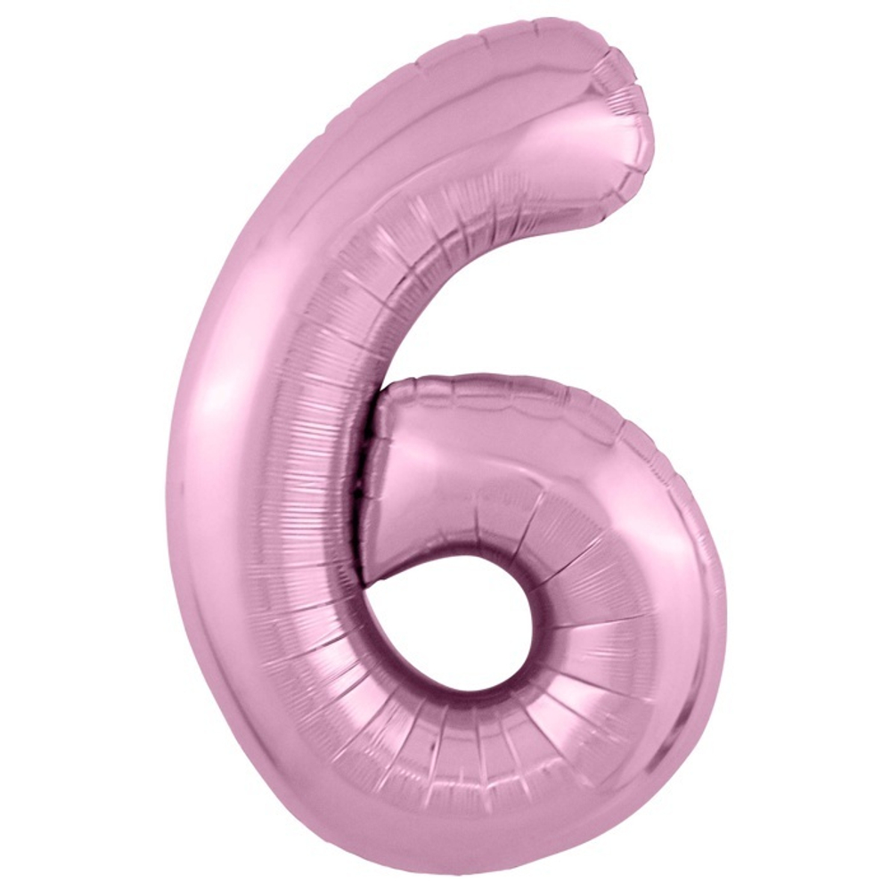 Цифра 40" №6 розовый фламинго, с гелием #755402-HF2