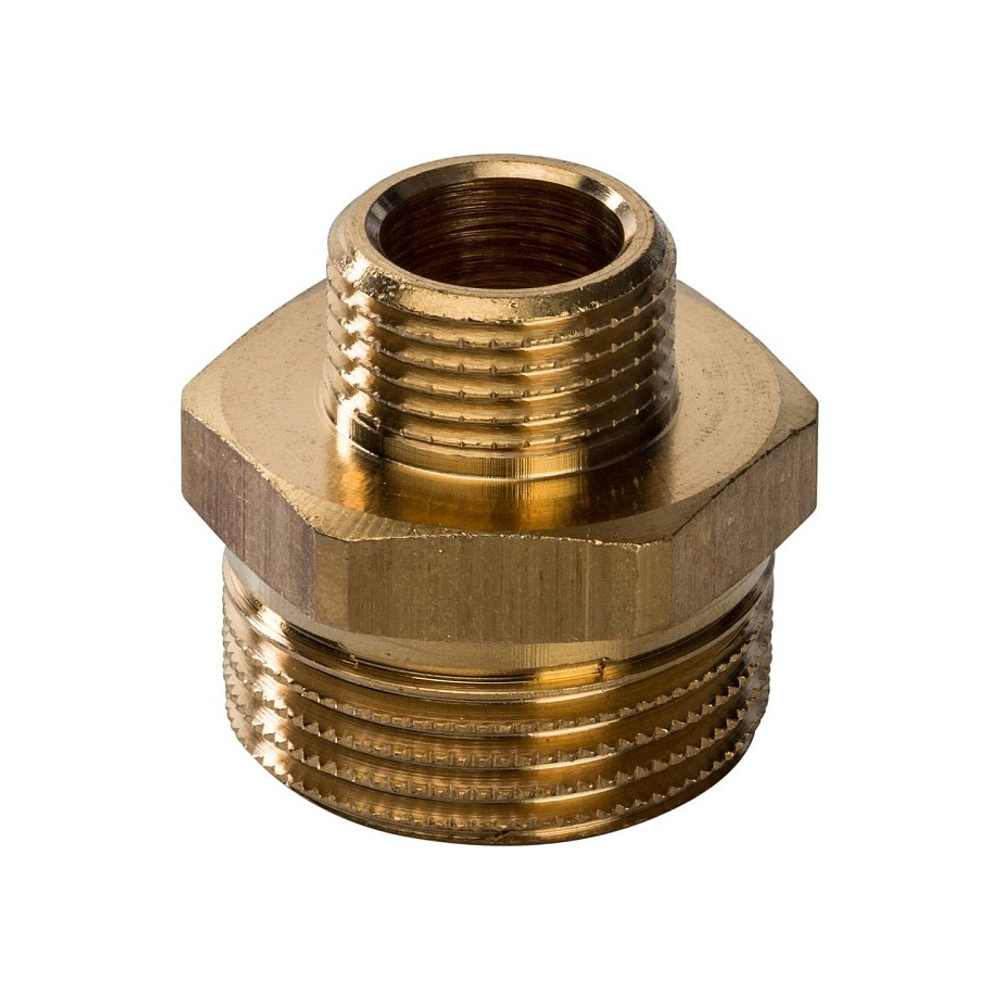 Ниппель редукционный STOUT SFT 0003 - 3/4" x 3/8" (для стальных труб, латунь без покрытия)